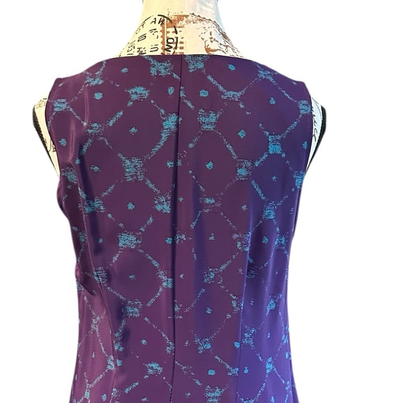 Fashion Bug Tiered Maxi Dress Sz S Purple Peacock Blue V Neck Sleeveless Y2K EUC - Picture 7 of 14